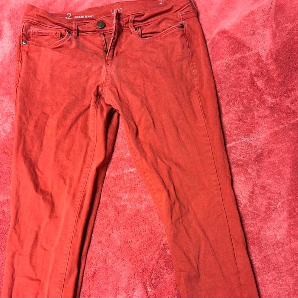 LOFT Women's Skinny Jeans in Red